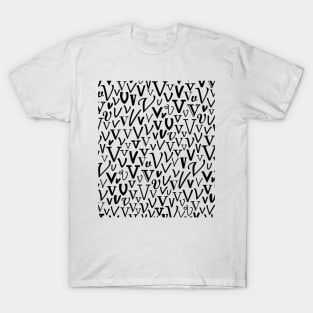 V - Typography (Black) T-Shirt